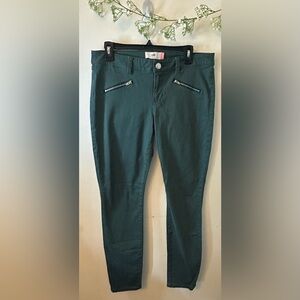 Cabi | Green Skinny Pant with Faux Zipper Pockets